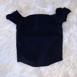 black off the shoulder crop top